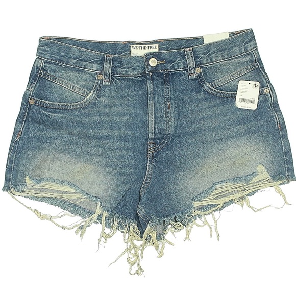We The Free Women's Blue Denim Shorts - Picture 1 of 3
